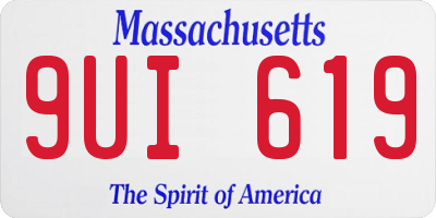 MA license plate 9UI619