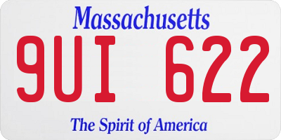 MA license plate 9UI622