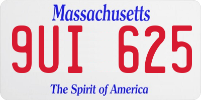 MA license plate 9UI625
