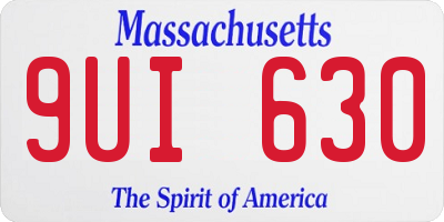 MA license plate 9UI630