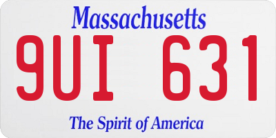 MA license plate 9UI631