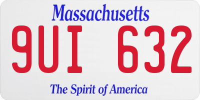 MA license plate 9UI632