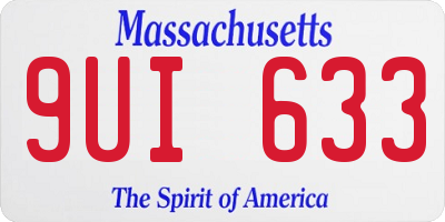 MA license plate 9UI633