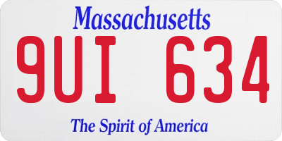 MA license plate 9UI634