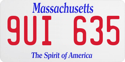 MA license plate 9UI635