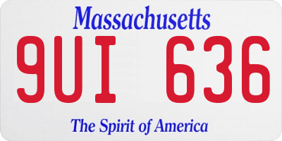MA license plate 9UI636
