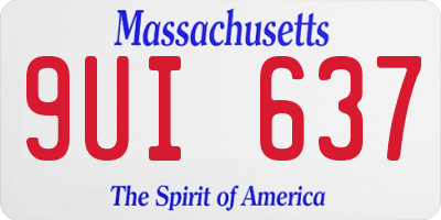 MA license plate 9UI637