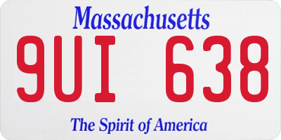 MA license plate 9UI638
