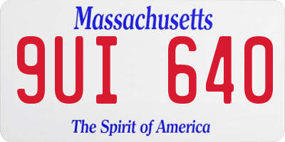 MA license plate 9UI640
