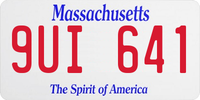 MA license plate 9UI641