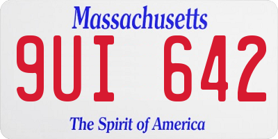 MA license plate 9UI642
