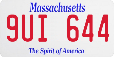 MA license plate 9UI644