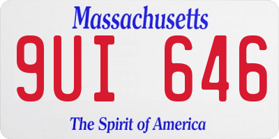 MA license plate 9UI646