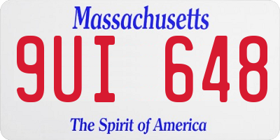 MA license plate 9UI648