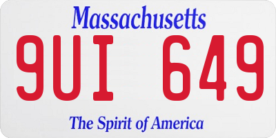 MA license plate 9UI649