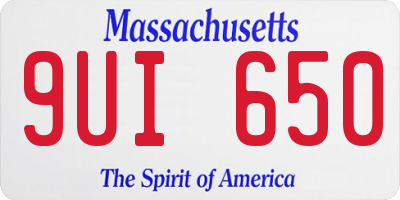 MA license plate 9UI650