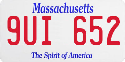 MA license plate 9UI652