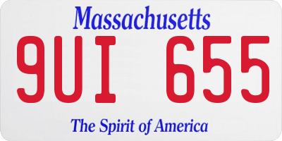 MA license plate 9UI655