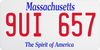MA license plate 9UI657