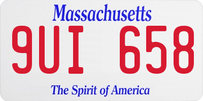 MA license plate 9UI658