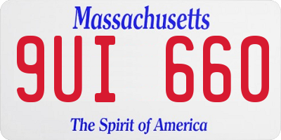 MA license plate 9UI660