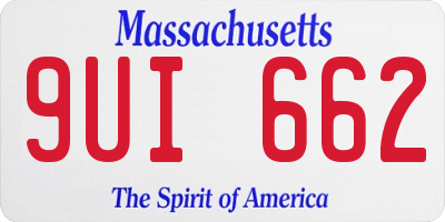 MA license plate 9UI662