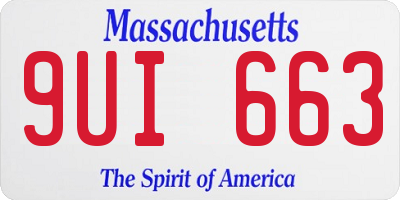 MA license plate 9UI663