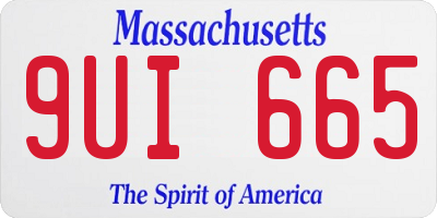MA license plate 9UI665