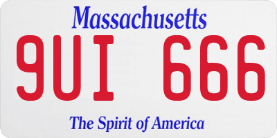 MA license plate 9UI666