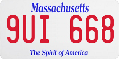 MA license plate 9UI668