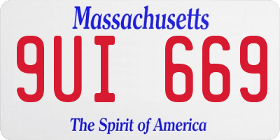 MA license plate 9UI669