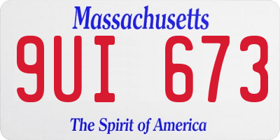 MA license plate 9UI673