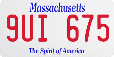 MA license plate 9UI675