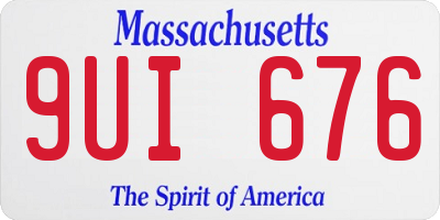 MA license plate 9UI676