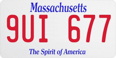 MA license plate 9UI677