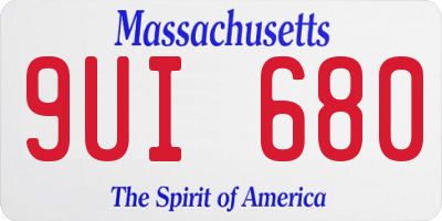 MA license plate 9UI680