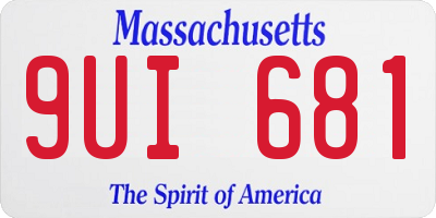 MA license plate 9UI681