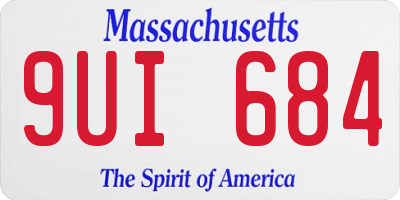 MA license plate 9UI684