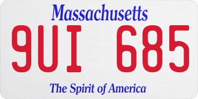 MA license plate 9UI685