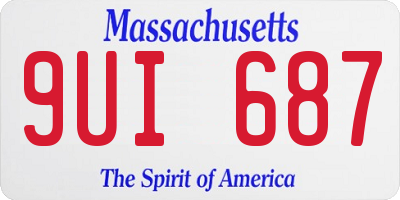 MA license plate 9UI687