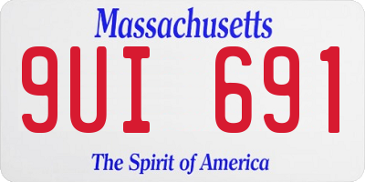 MA license plate 9UI691