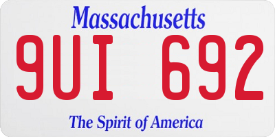 MA license plate 9UI692