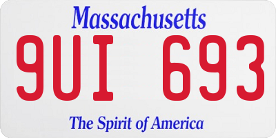MA license plate 9UI693