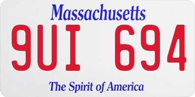 MA license plate 9UI694