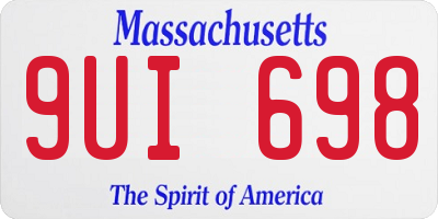 MA license plate 9UI698