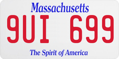 MA license plate 9UI699