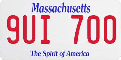 MA license plate 9UI700