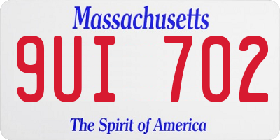 MA license plate 9UI702