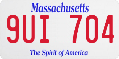 MA license plate 9UI704