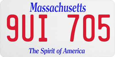 MA license plate 9UI705